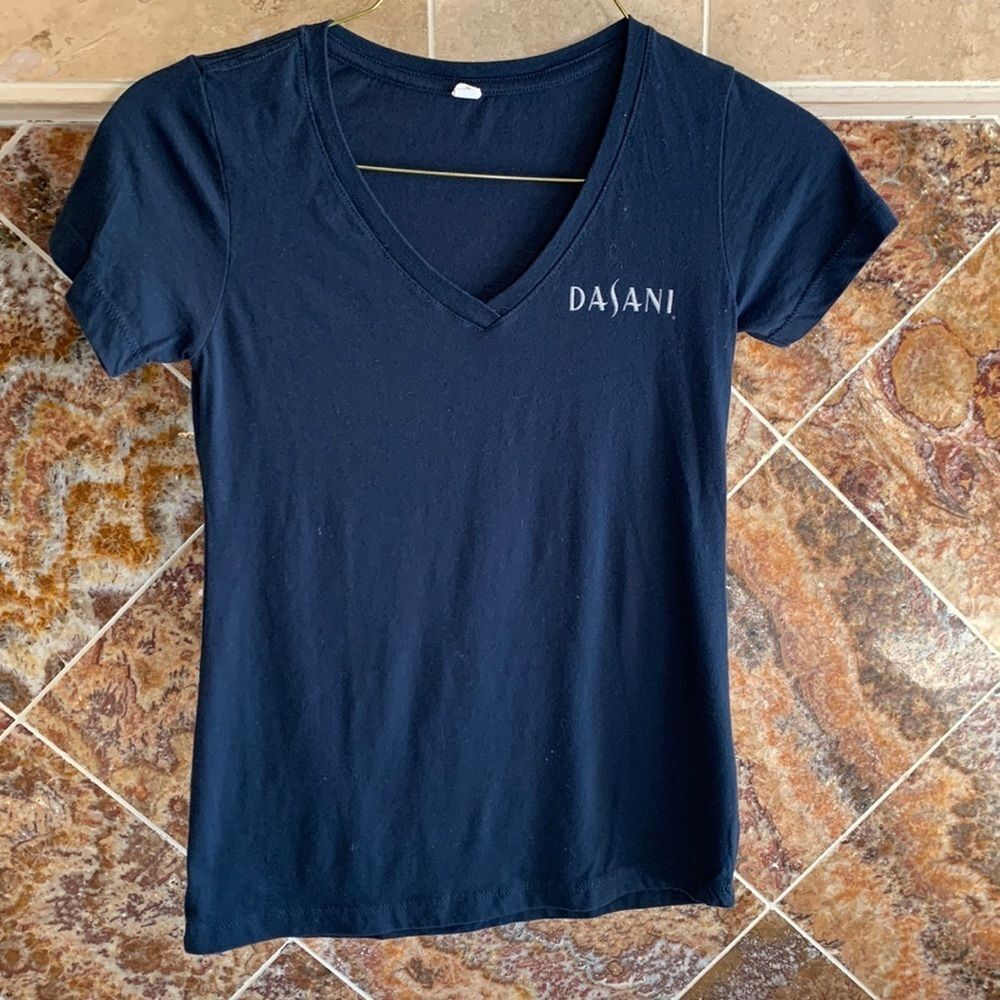 Women’s Navy Blue Disani Water V Neck Shirt Sleeve T-Shirt Size Medium